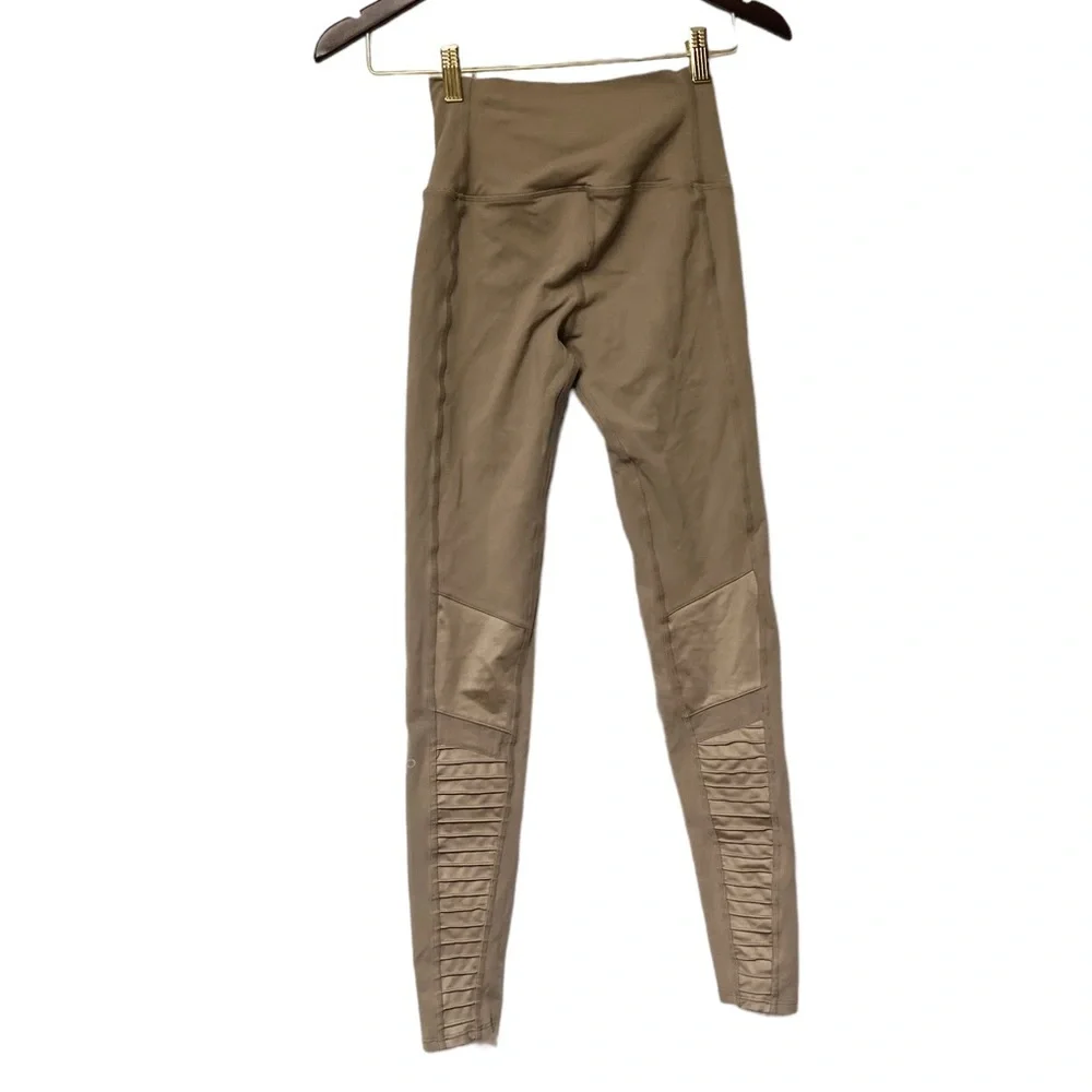 ALO Yoga Moto Tan High Waisted Leggings